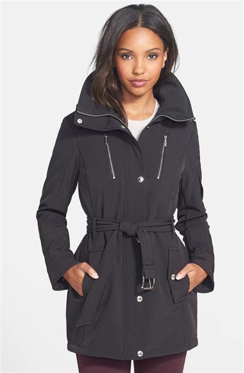 michael kors softshellmantel schwarz|michael kors shell jacket.